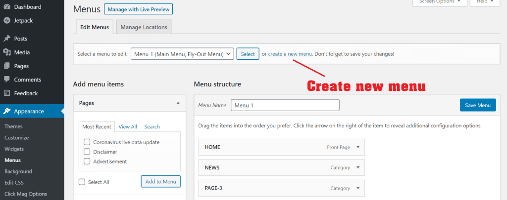 How to Start a WordPress Blog? 6 how to create blog menu